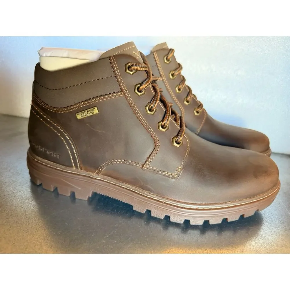 Rockport Weather Or Not Plain Toe Waterproof Leather Boots Mens 8M Tan CI6148NIB